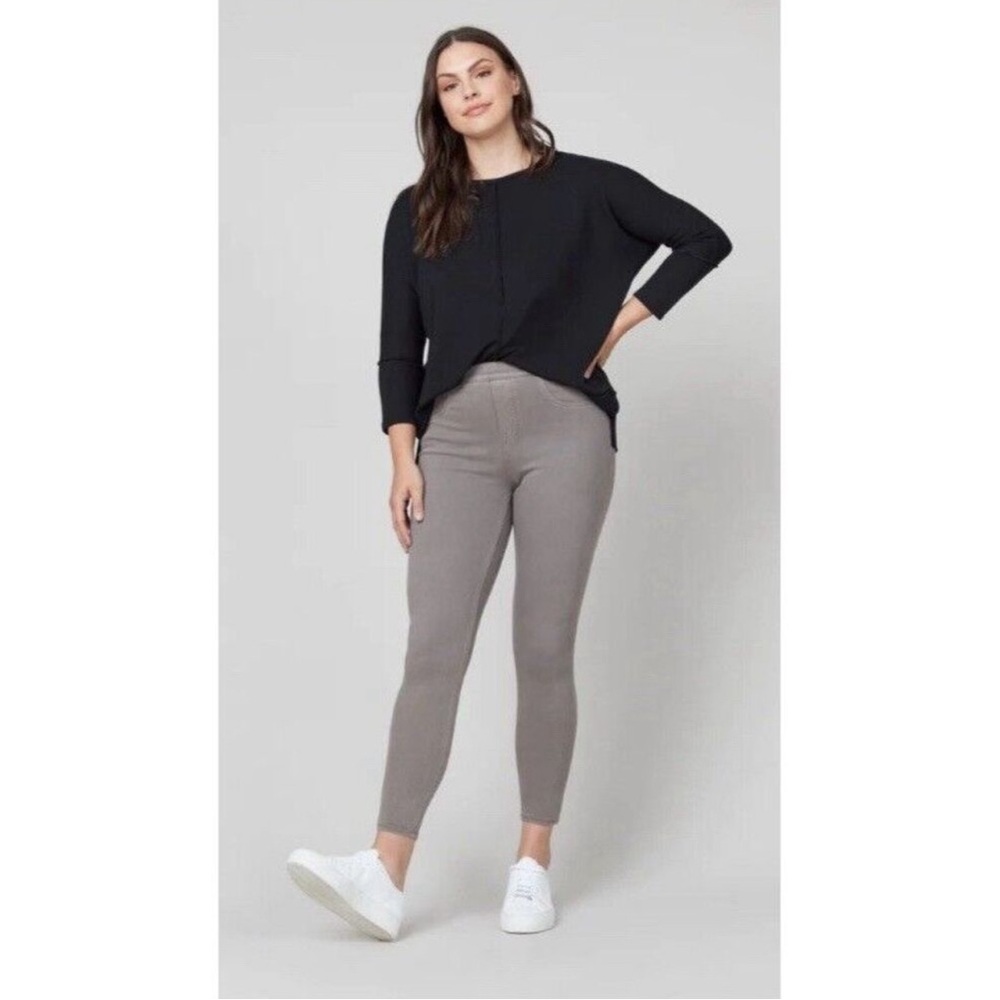 SPANX Jean-ish Ankle Legging Knit Pant Jean Jegging Earthy Taupe Grey Size 1X
